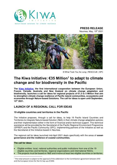 [ PRESS RELEASE ] - €35 Million to adapt to climate change and for biodiversity in the Pacific