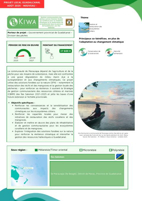 Initiative Kiwa - GUADALCANAL
