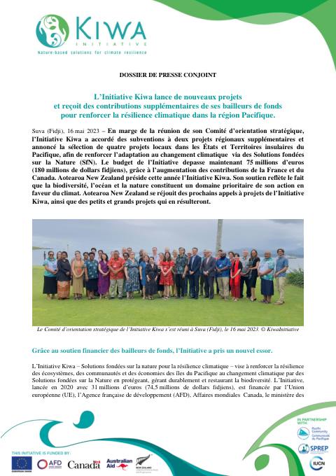 [ COMMUNIQUÉ DE PRESSE ] - Kiwa Initiative COS 16.05.2023