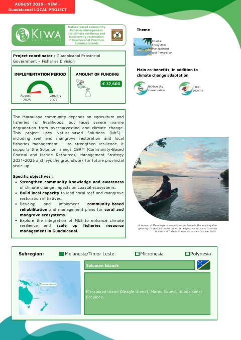 Kiwa Initiative - GUADALCANAL