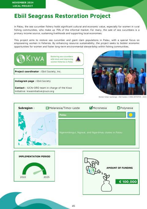 Kiwa Initiative - Local projects in PALAU