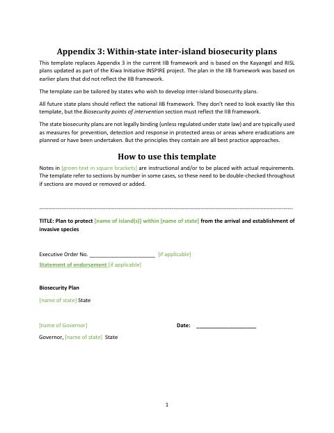 Palau inter-island biosecurity (IIB) plan template