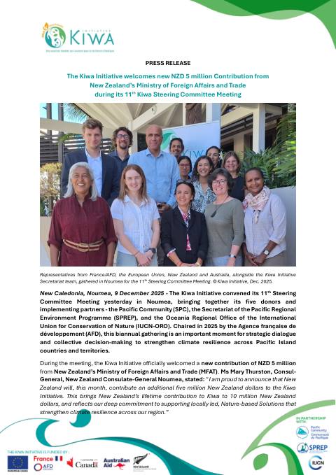 Kiwa SC meeting NZ additionnal contribution Dec 2025 Press Release
