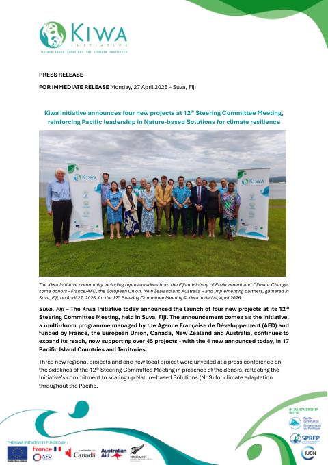 [ PRESS RELEASE ] - Kiwa SC meeting - Announcement of 4 new projects - 27 April 2026