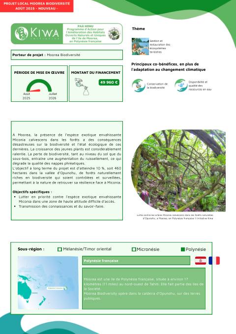 Initiative Kiwa - MOOREA BIODIVERSITÉ