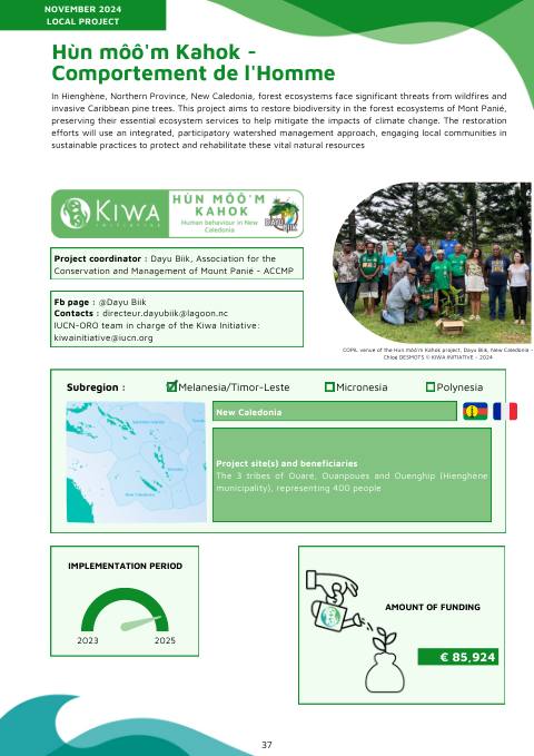 Kiwa Initiative - Local projects in NEW CALEDONIA