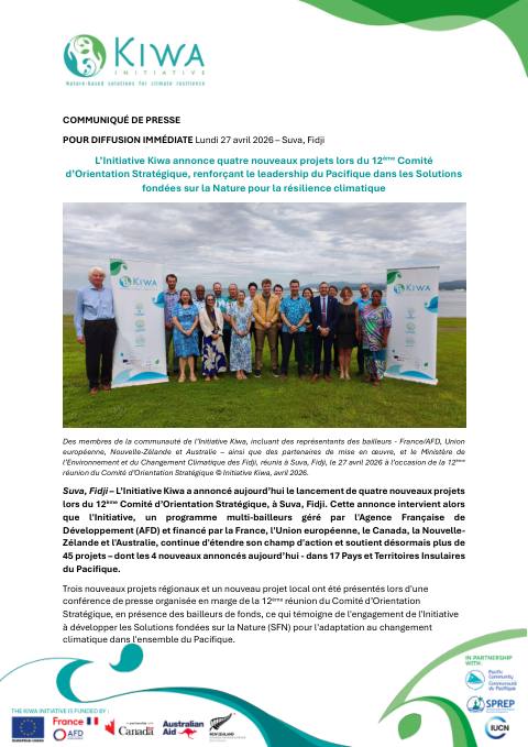 [ COMMUNIQUÉ DE PRESSE ] - Kiwa SC meeting - Annonce de 4 nouveaux projets - 27 Avril 2026
